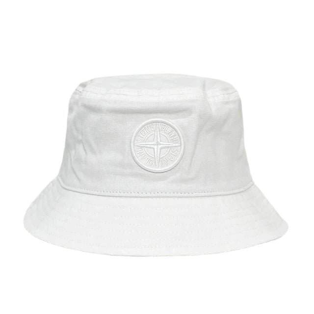 Stone Island Cotton Bucket Cap White - Boinclo - Outlet Sale Under Retail