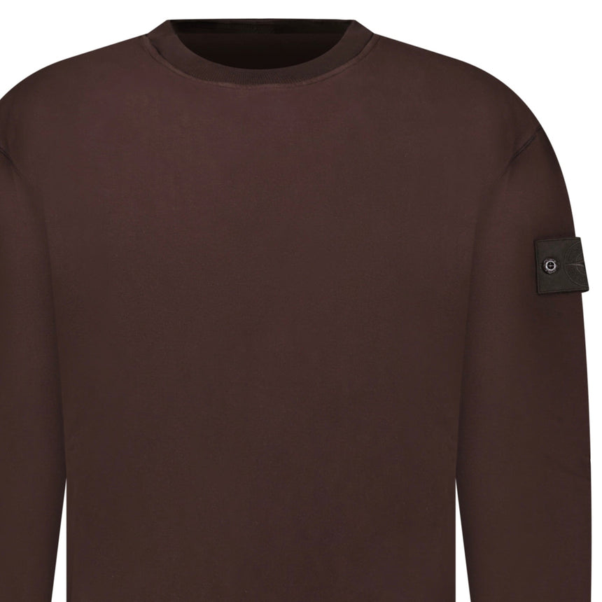Stone Island Ghost Badge Crewneck Sweatshirt Dark Brown - Boinclo - Outlet Sale Under Retail