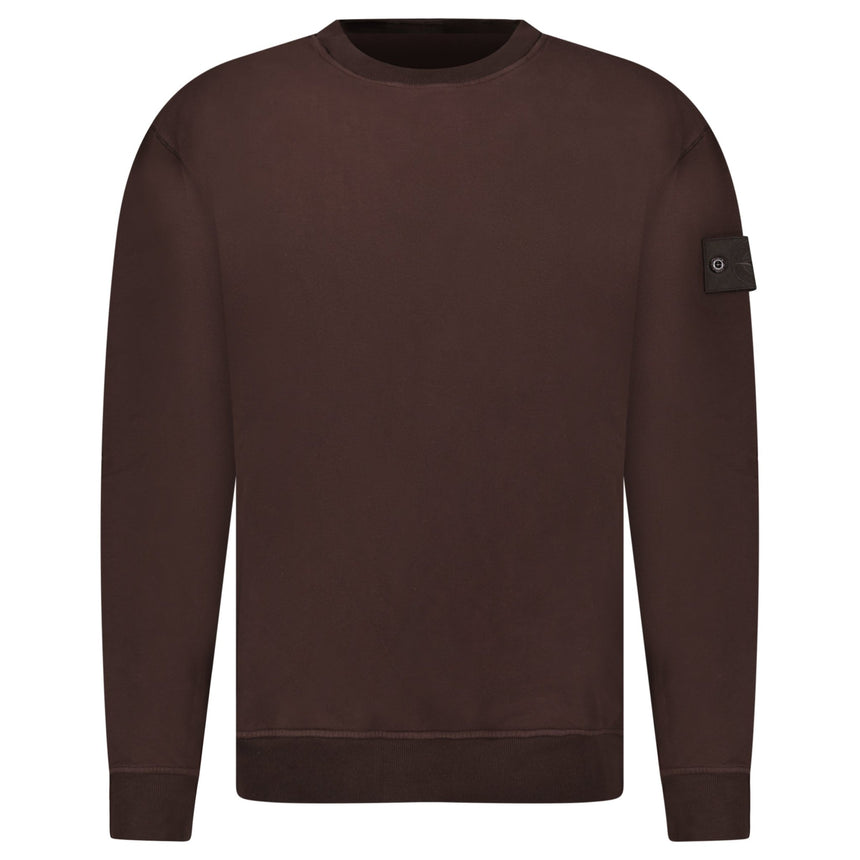 Stone Island Ghost Badge Crewneck Sweatshirt Dark Brown - Boinclo - Outlet Sale Under Retail