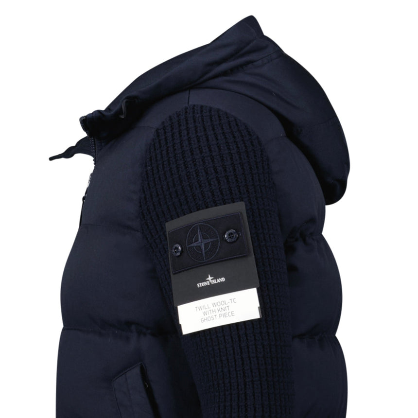 Stone Island Ghost Padded Twill - Wool Jacket in Navy - Boinclo - Outlet Sale Under Retail