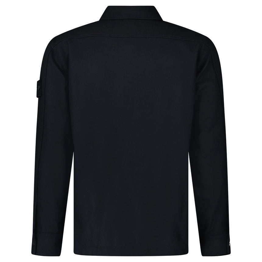 Stone Island Ghost Piece Virgin Wool - Blend Felt Overshirt in Black - Boinclo - Outlet Sale Under Retail