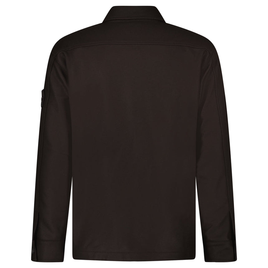 Stone Island Ghost Piece Virgin Wool - Blend Felt Overshirt in Dark Brown - Boinclo - Outlet Sale Under Retail