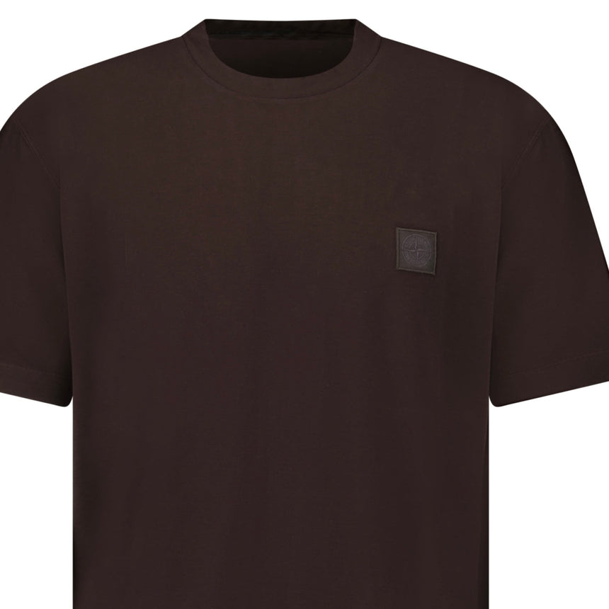 Stone Island Ghost Slim Fit T-Shirt in Cotton Jersey in Dark Brown - Boinclo - Outlet Sale Under Retail