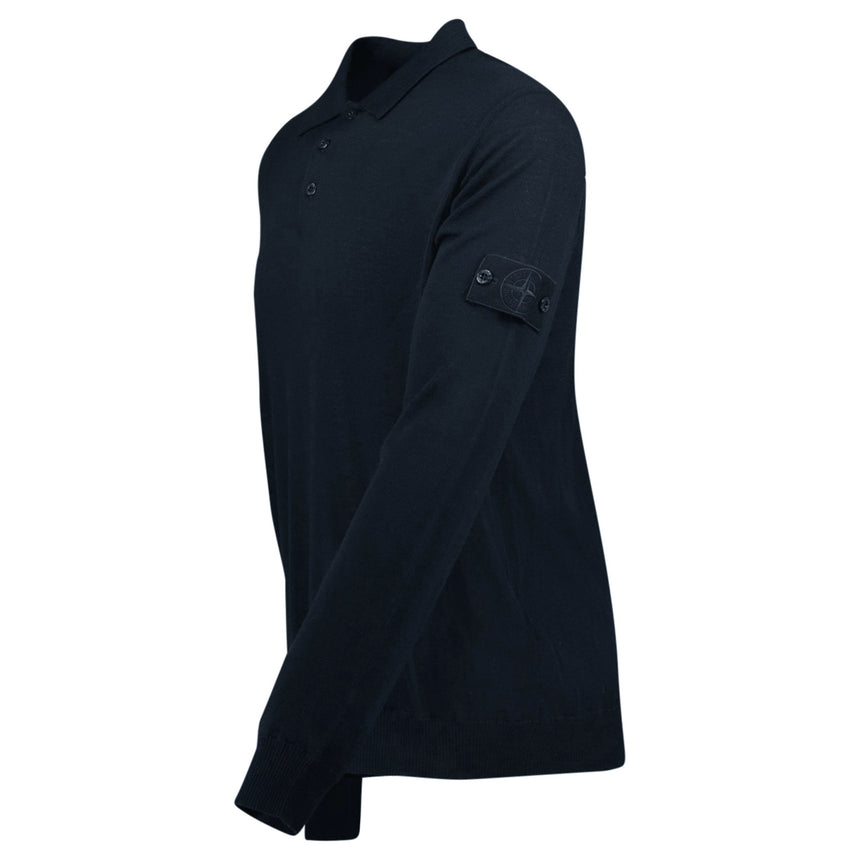Stone Island Ghost Wool Polo-Shirt Navy