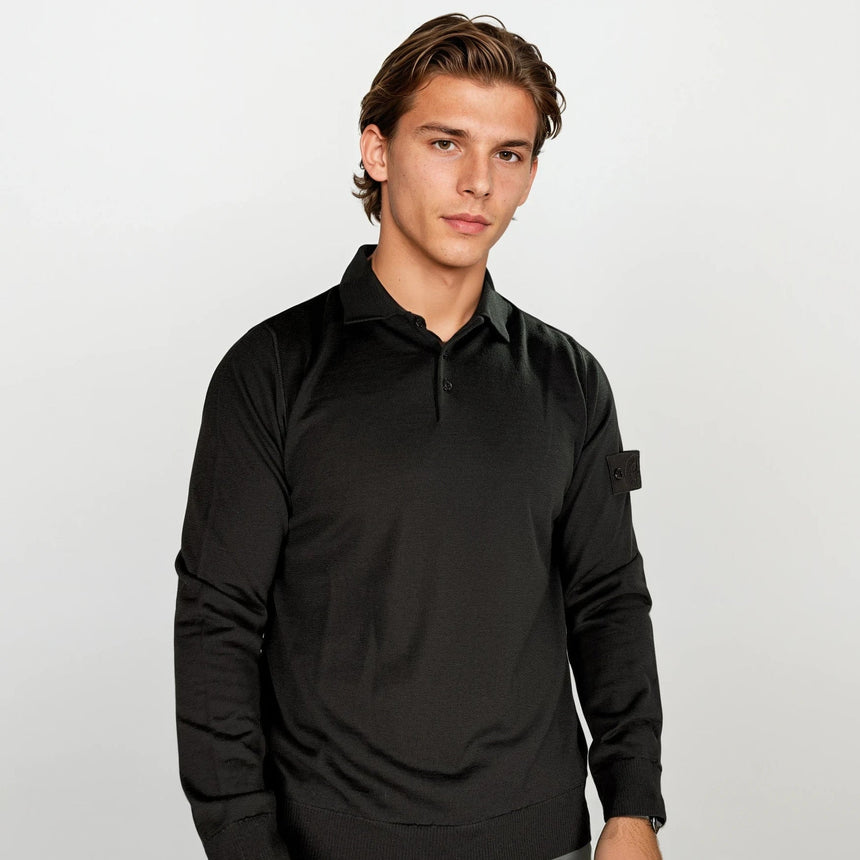 Stone Island Ghost Wool Polo - Shirt Dark Brown - Boinclo - Outlet Sale Under Retail