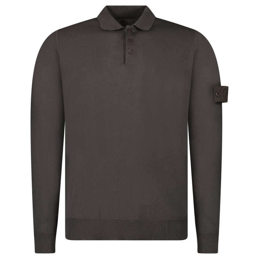 Stone Island Ghost Wool Polo - Shirt Dark Brown - Boinclo - Outlet Sale Under Retail