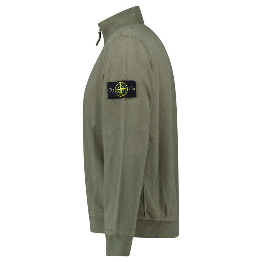 Stone Island Half - Zip Sweatshirt in Military Green - Boinclo - Outlet Sale Under Retail