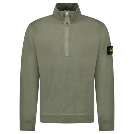 Stone Island Half - Zip Sweatshirt in Military Green - Boinclo - Outlet Sale Under Retail