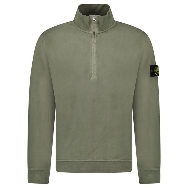 Stone Island Half - Zip Sweatshirt in Military Green - Boinclo - Outlet Sale Under Retail