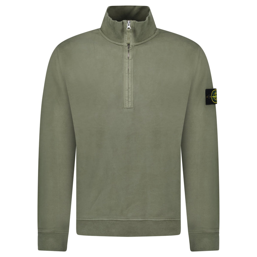 Stone Island Half - Zip Sweatshirt in Military Green - Boinclo - Outlet Sale Under Retail