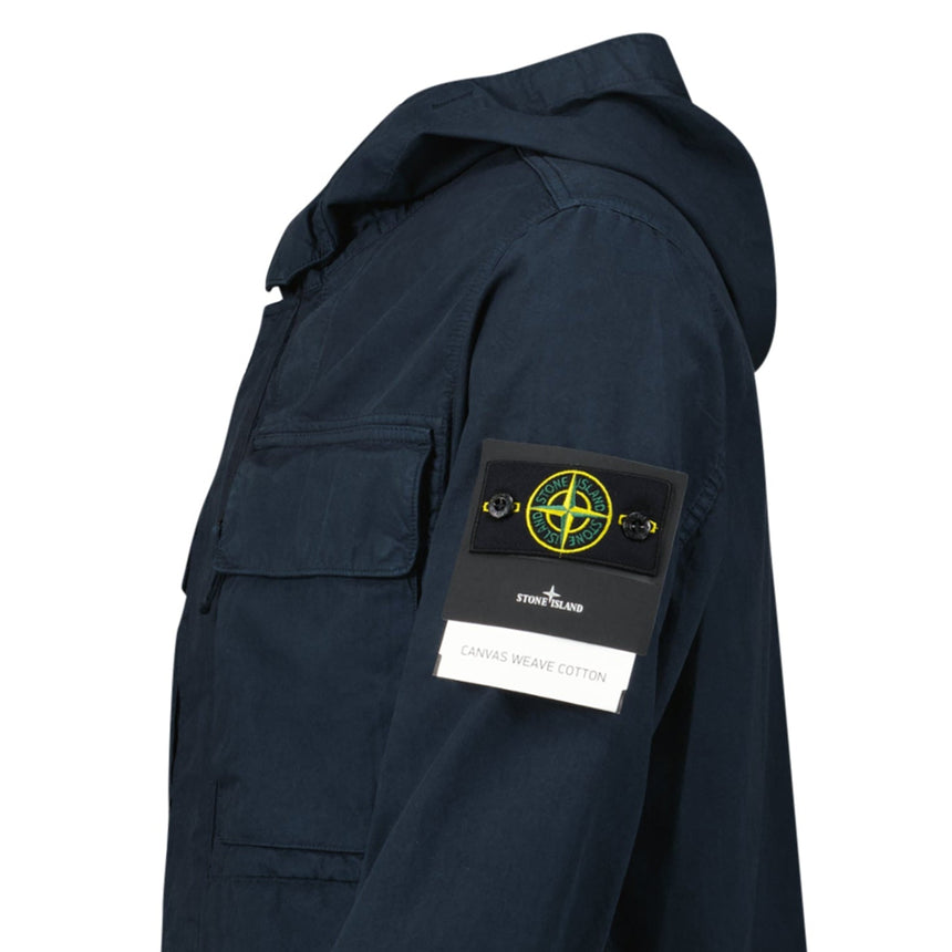 Stone Island Hooded Canvas Weave Cotton Hooded Jacket in Navy - Boinclo - Outlet Sale Under Retail