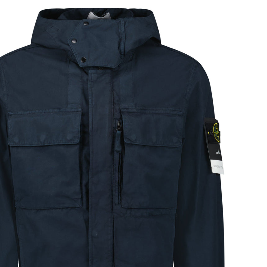 Stone Island Hooded Canvas Weave Cotton Hooded Jacket in Navy - Boinclo - Outlet Sale Under Retail