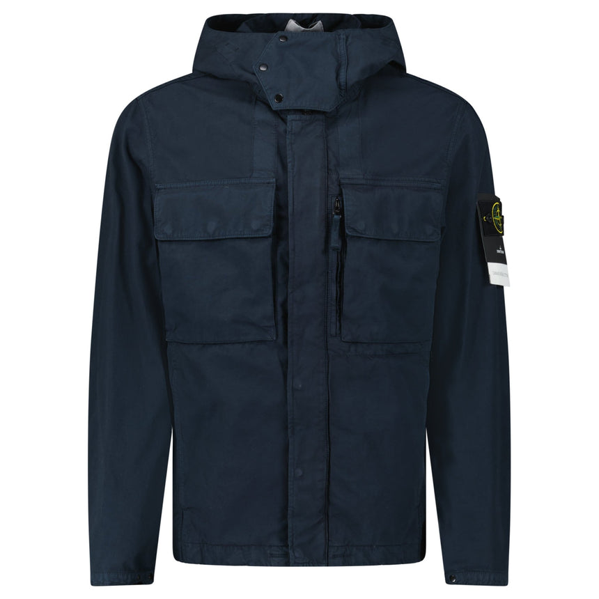 Stone Island Hooded Canvas Weave Cotton Hooded Jacket in Navy - Boinclo - Outlet Sale Under Retail
