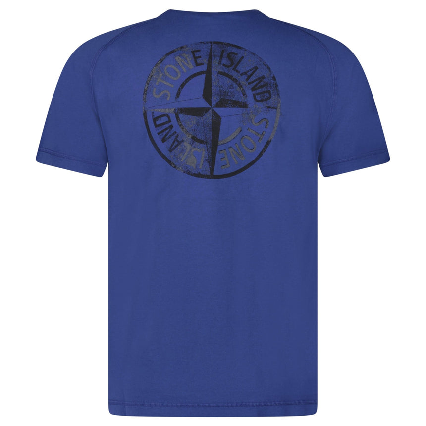 Stone Island 'Institutional One' Print T-Shirt in Marine Blue - Boinclo - Outlet Sale Under Retail