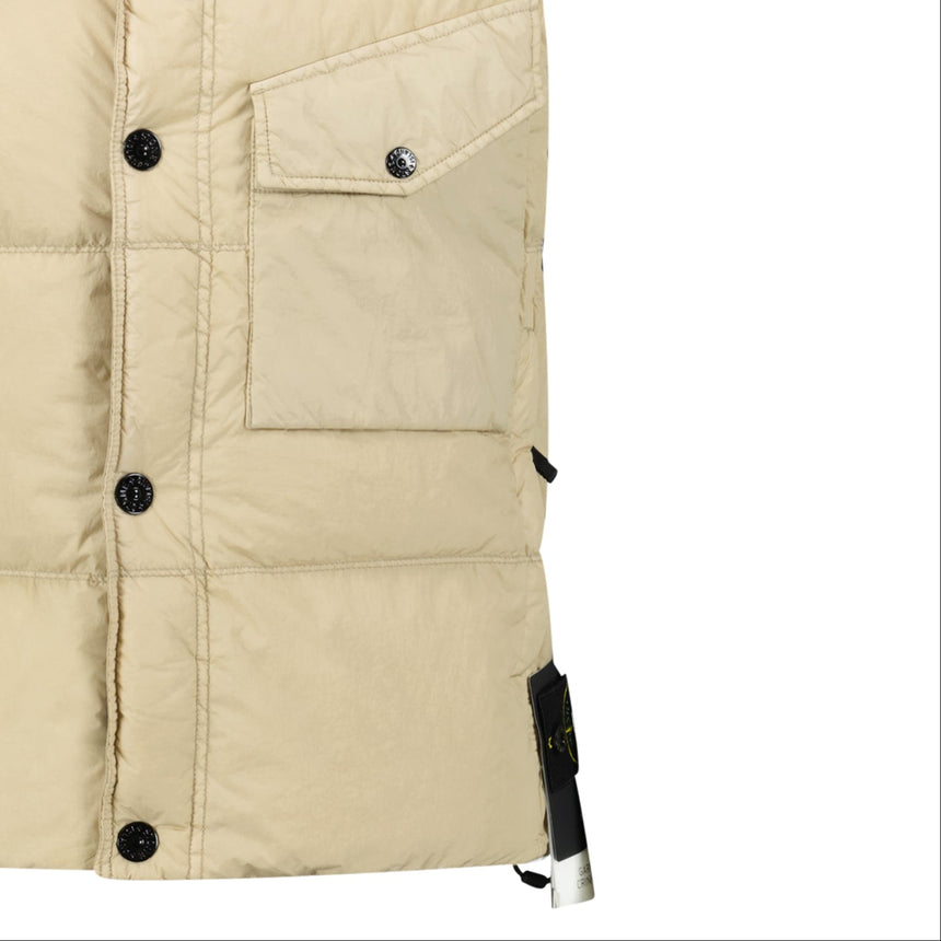 Stone Island Light Nylon Rep Down Vest in Desert Sand - Boinclo - Outlet Sale Under Retail