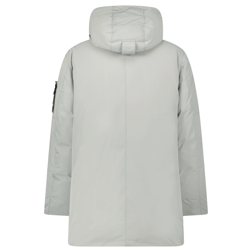 Stone Island Micro Twill Hooded Long Parka in Pearl Grey - Boinclo - Outlet Sale Under Retail
