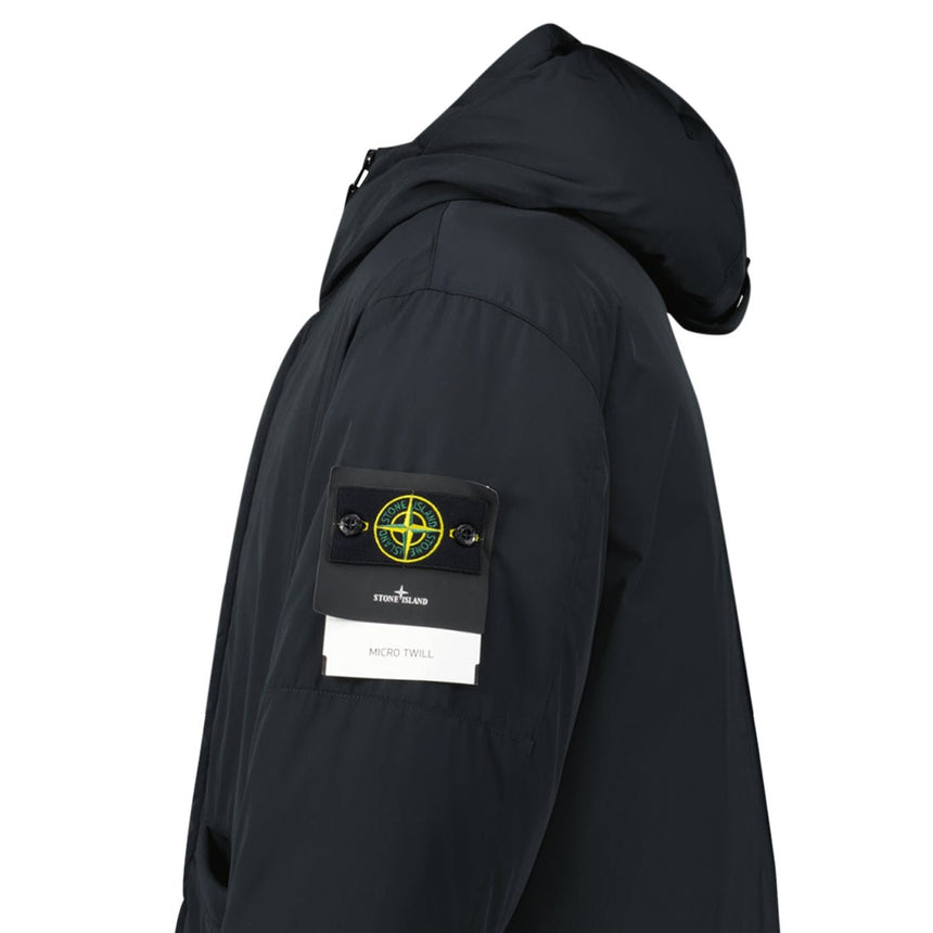 Stone Island Micro Twill Long Parka in Black - Boinclo - Outlet Sale Under Retail