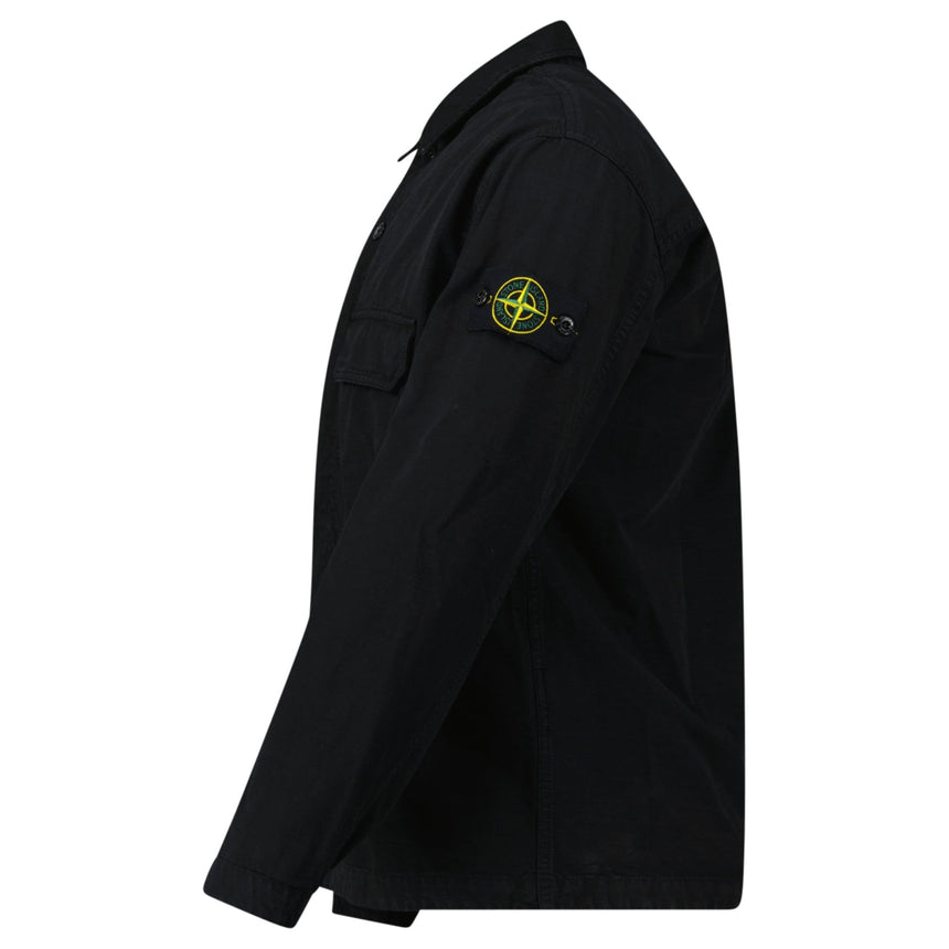 Stone Island Organic Cotton Ripstop Overshirt in Black - Boinclo - Outlet Sale Under Retail