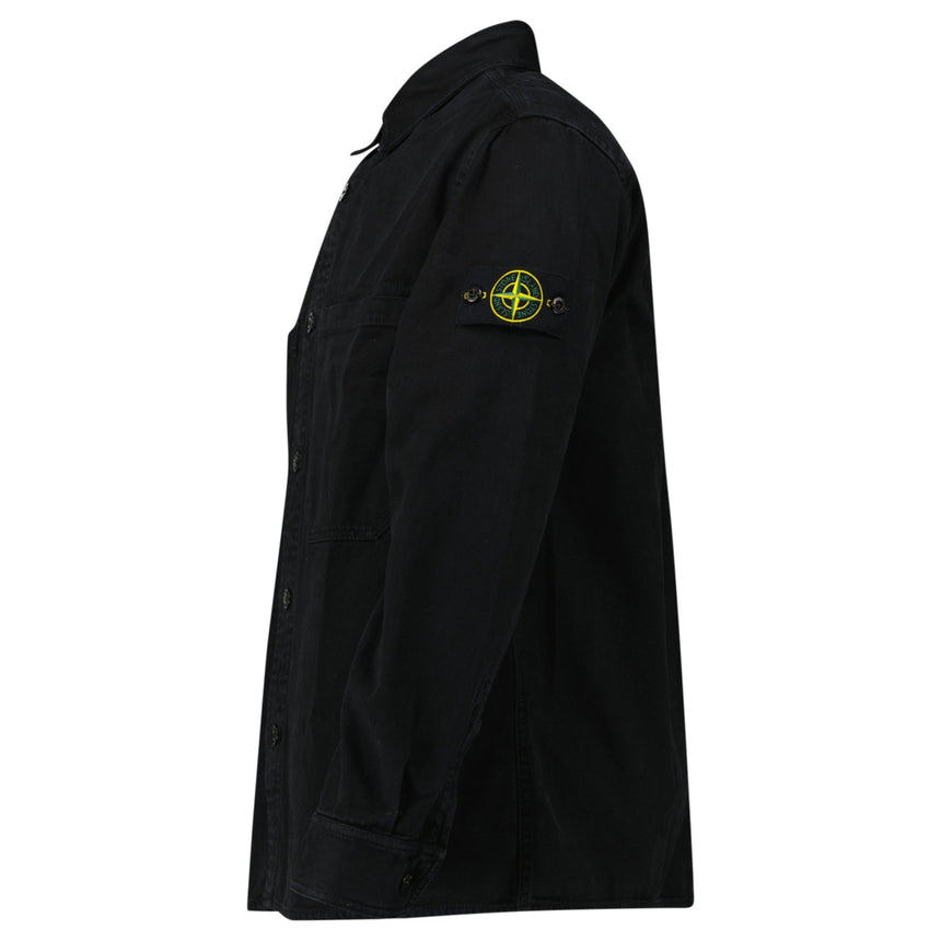 Stone Island Panama Cotton Overshirt in Black - Boinclo - Outlet Sale Under Retail