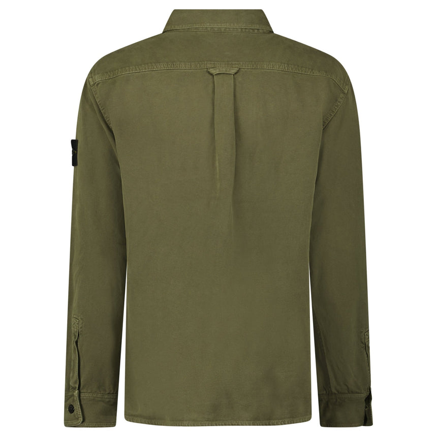 Stone Island Panama Cotton Overshirt in Military Green - Boinclo - Outlet Sale Under Retail