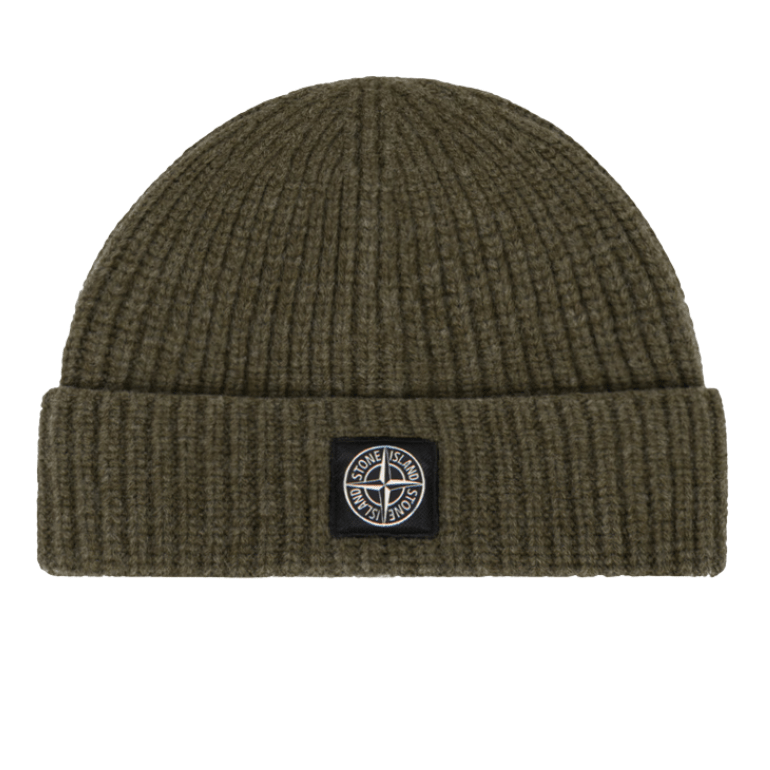 Stone Island RWS Geelong Wool Beanie Military Green - Boinclo - Outlet Sale Under Retail