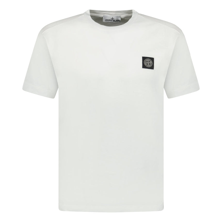 Stone Island Slim - Fit Short - Sleeve Jersey T-Shirt With Compass Patch White - Boinclo - Outlet Sale Under Retail