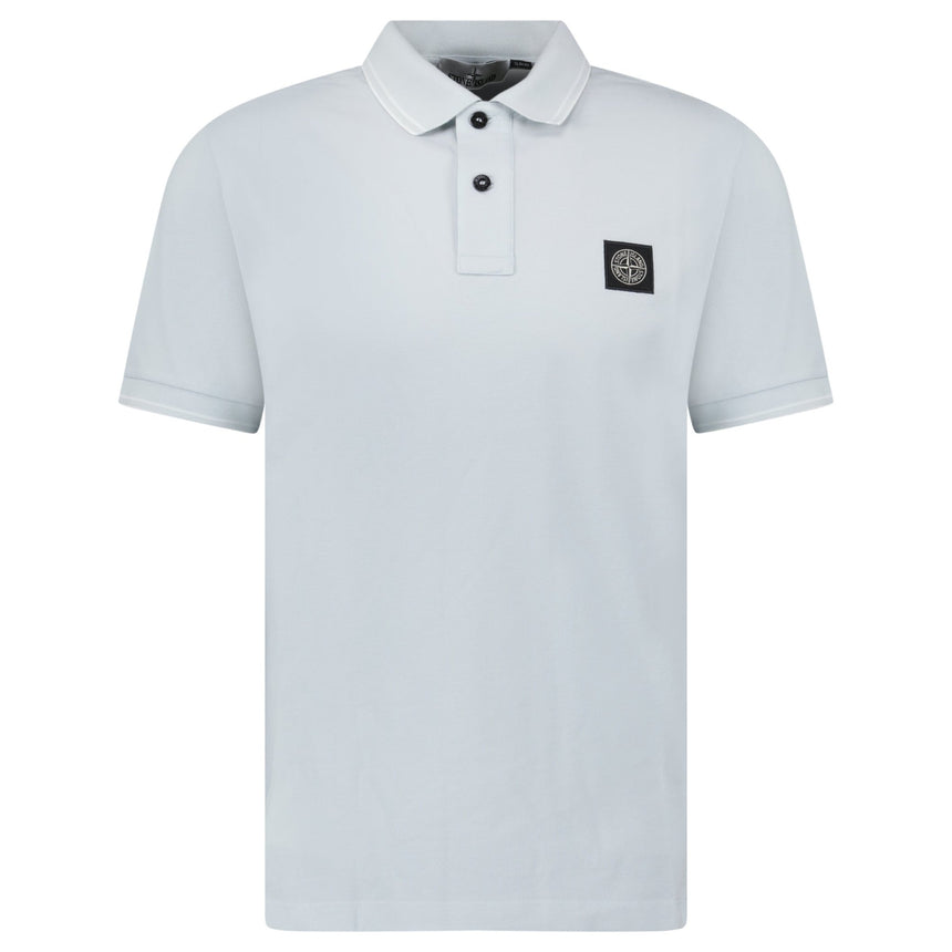 Stone Island Slim Fit Stripe Collar Polo Shirt in Sky Blue - Boinclo - Outlet Sale Under Retail