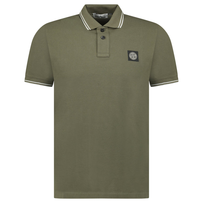 Stone Island Stripe Collar Polo T-Shirt Slim Fit Military Green - Boinclo - Outlet Sale Under Retail