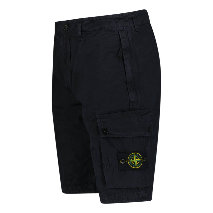 Stone Island Stretch Organic Cotton Twill Cargo Bermuda Shorts in Navy Blue - Boinclo - Outlet Sale Under Retail