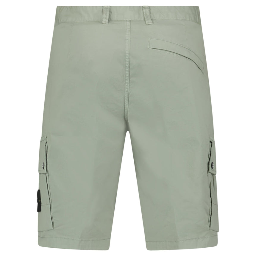 Stone Island Stretch Organic Cotton Twill Cargo Bermuda Shorts in Sage Green - Boinclo - Outlet Sale Under Retail