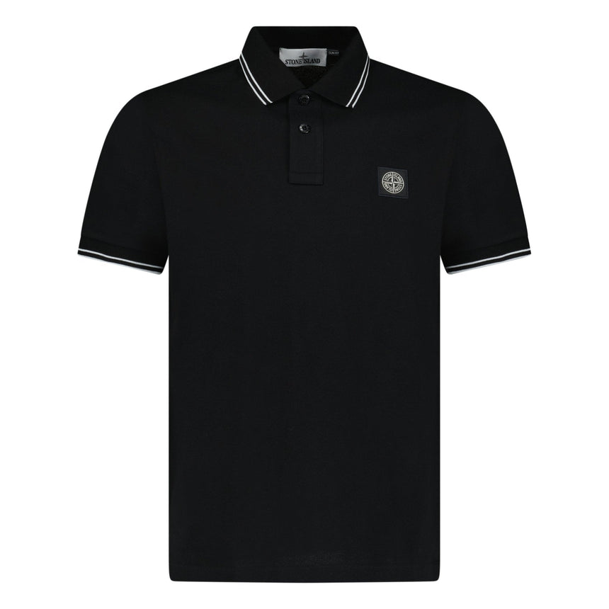 Stone Island Stripe Collar Polo T-Shirt Slim Fit Black - Boinclo ltd - Outlet Sale Under Retail