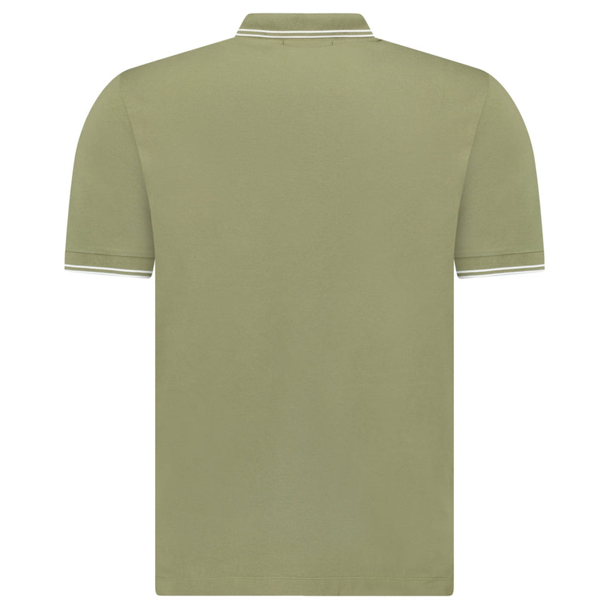 Stone Island Stripe Collar Polo T-Shirt Slim Fit Military Green - Boinclo - Outlet Sale Under Retail