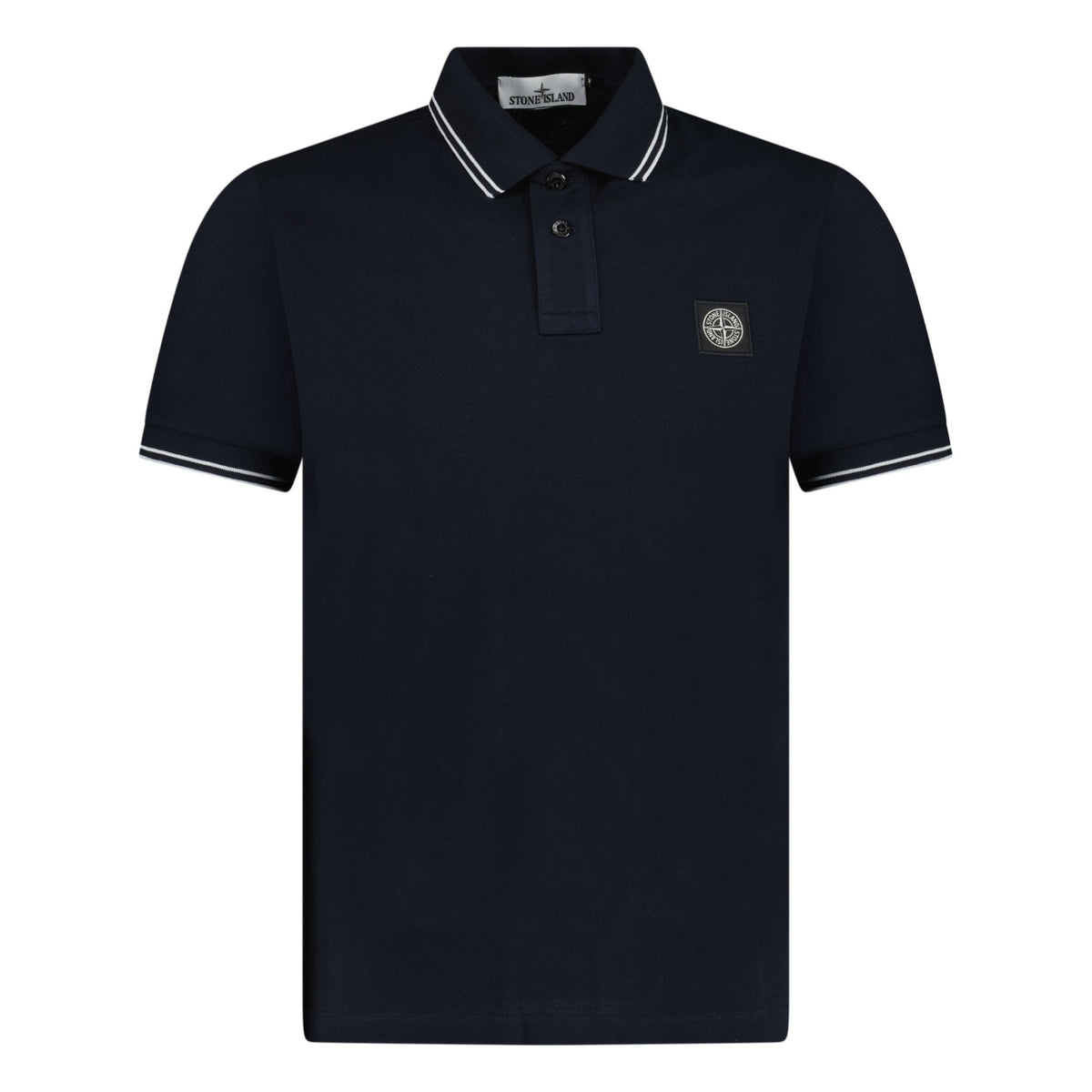 Stone Island Stripe Collar Polo T-Shirt Slim Fit Navy Outlet