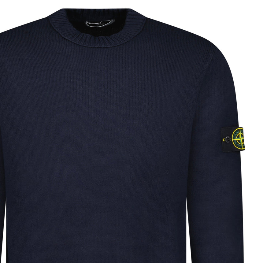 Stone Island Thick Knitted Compass - Badge Sweater in Navy Blue - Boinclo - Outlet Sale Under Retail