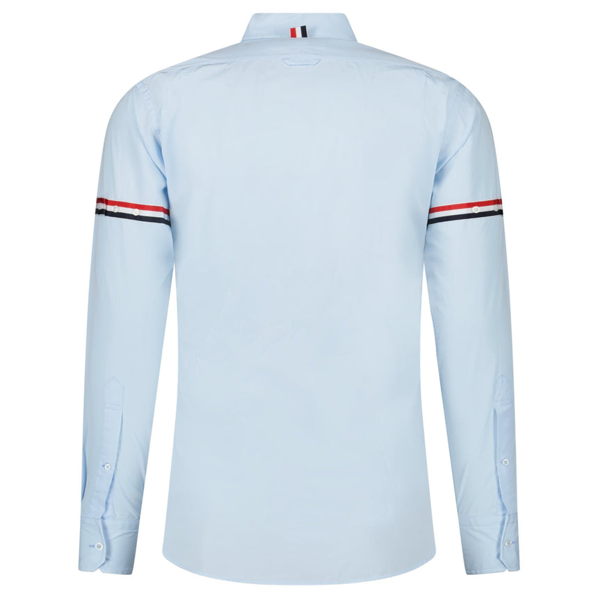 Thom Browne RWB Stripe Long - Sleeve Shirt in Light Blue (Pre - Loved) - Boinclo - Outlet Sale Under Retail