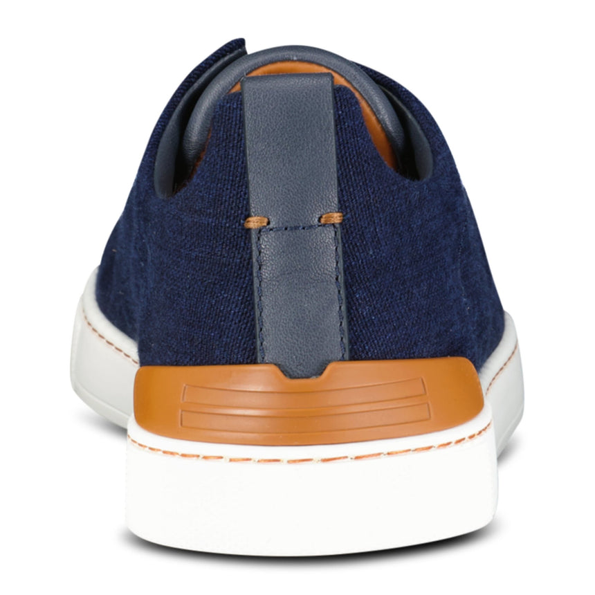 Zegna Triple Stitch Contrast - Sole Denim Low - Top Trainers Navy - Boinclo - Outlet Sale Under Retail