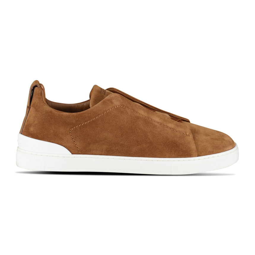 Zegna Triple Stitch Trainers Tobacco Brown Suede - Boinclo - Outlet Sale Under Retail
