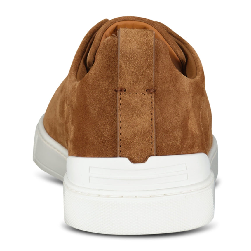 Zegna Triple Stitch Trainers Tobacco Brown Suede - Boinclo - Outlet Sale Under Retail