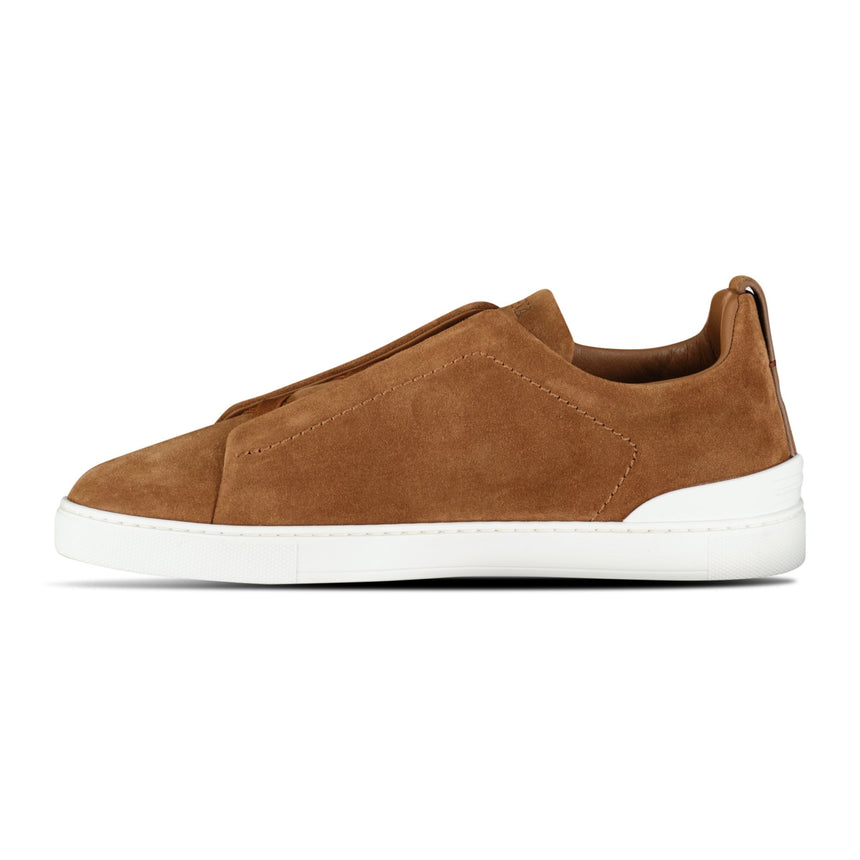 Zegna Triple Stitch Trainers Tobacco Brown Suede - Boinclo - Outlet Sale Under Retail