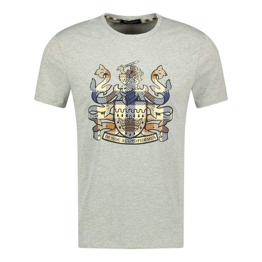 Aquascutum Large Check Logo T-Shirt Grey - Boinclo ltd - Outlet Sale Under Retail