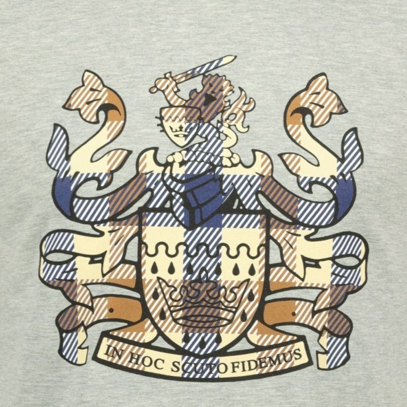 Aquascutum Large Check Logo T-Shirt Grey - Boinclo ltd - Outlet Sale Under Retail