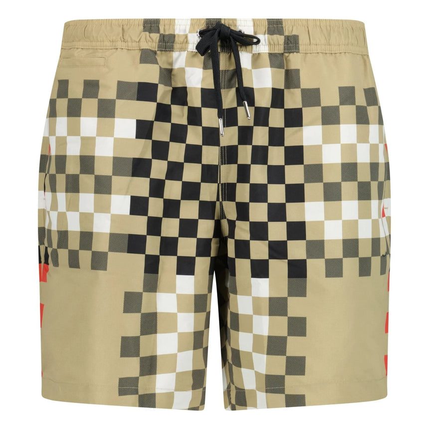 Burberry Pixel Print Check Swim Shorts Beige - Boinclo ltd - Outlet Sale Under Retail