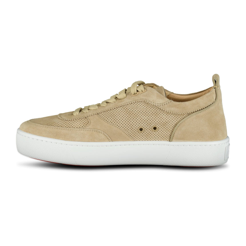 Christian Louboutin HAPPY RUI SUEDE LOW TOP TRAINERS BEIGE - Boinclo ltd - Outlet Sale Under Retail