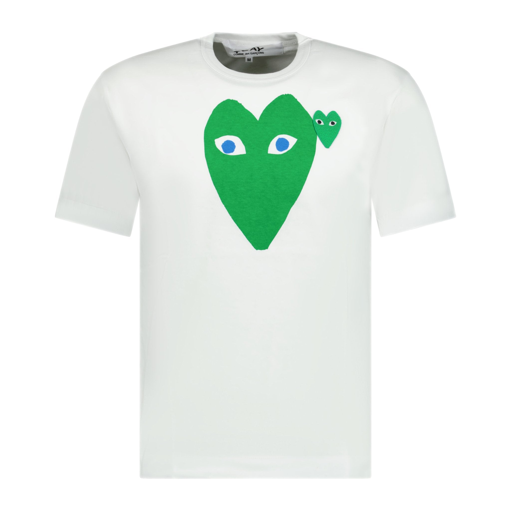 Color variation of Comme Des Garcons Play Big Print Green Heart T-Shirt White
