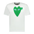 Comme Des Garcons Big Print Green Heart T-Shirt White - Boinclo ltd - Outlet Sale Under Retail