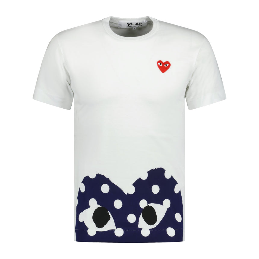 Comme Des Garcons Play Polka Dot Heart T-Shirt White - Boinclo ltd - Outlet Sale Under Retail