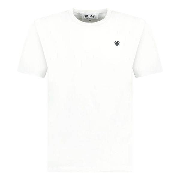 Color variation of Comme Des Garcons Play Small Black Stitch Heart T-Shirt White