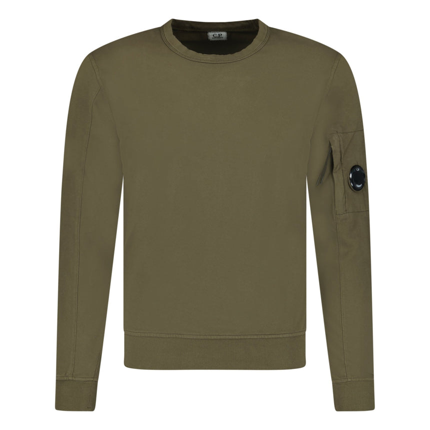 CP Company Lens Light Fleece Sweatshirt Khaki - Boinclo ltd - Outlet Sale Under Retail