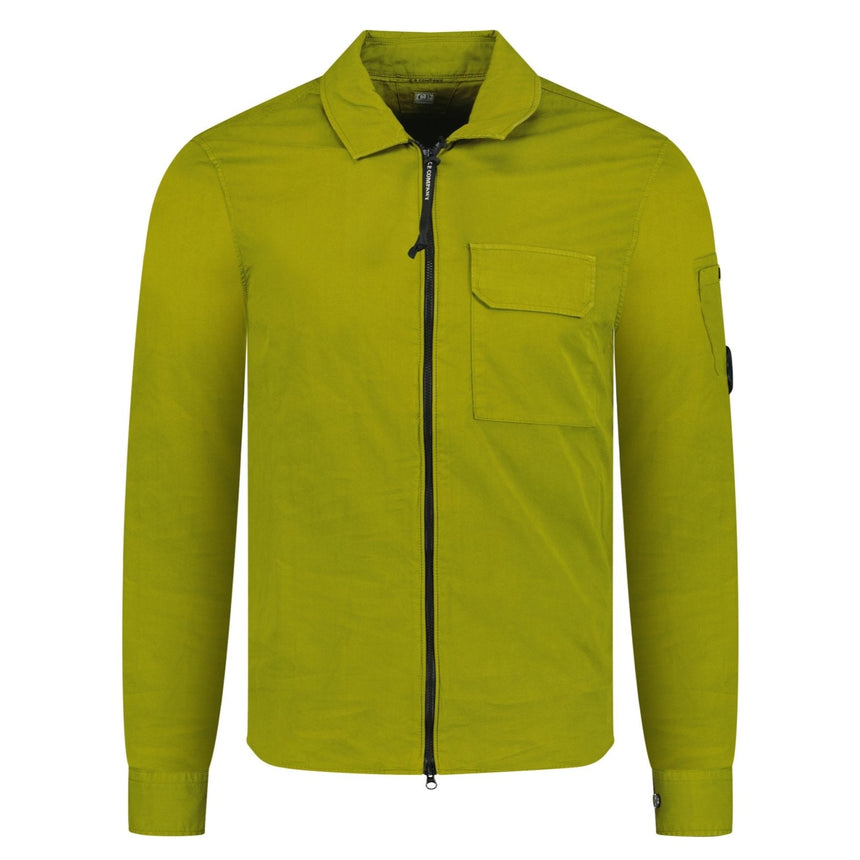 CP Company Long Sleeve Zip Up Shirt Olive Green - Boinclo ltd - Outlet Sale Under Retail