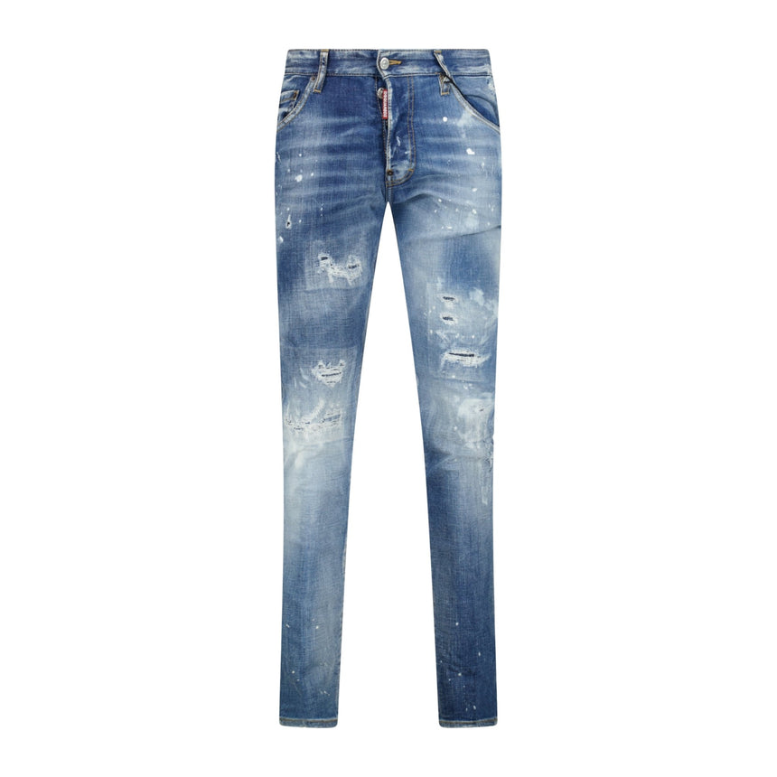 DSquared2 'Cool Guy' Paint Splatter Slim Fit Jeans Blue - Boinclo ltd - Outlet Sale Under Retail